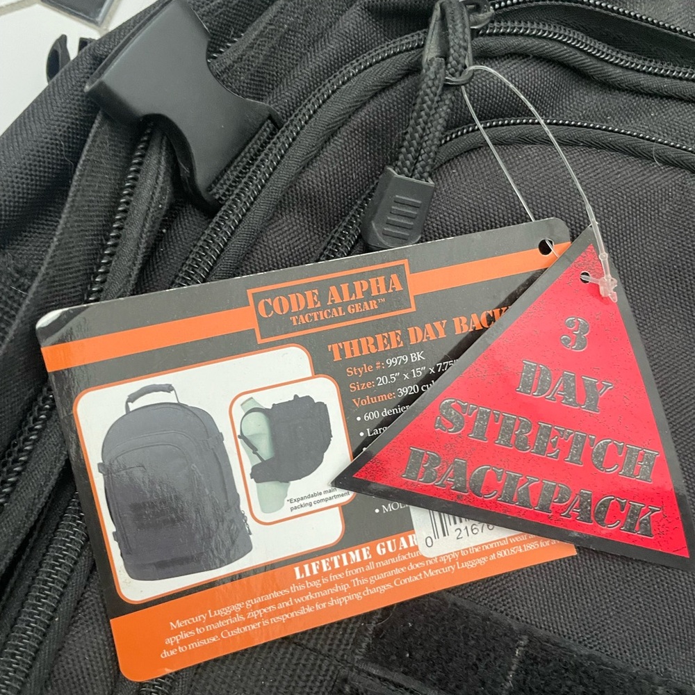 NWT Code Alpha Tactical Gear 3 Day Stretch Backpack - Picture 2 of 9